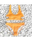 Cupshe żółty pierzasta przędza stałe Bikini Set zwykły drążą wyściełany strój kąpielowy dwuczęściowy 2020 seksowne stringi damsk