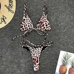 OMKAGI Bikini wysokie cięcie Leopard Bikini Set strój kąpielowy kostiumy kąpielowe Push Up stroje kąpielowe Bikini 2020 Mujer st