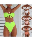 Sexy neon bikini 2020 kąpiących V-neck stroje kąpielowe damskie kostium kąpielowy Push up stringi kostium kąpielowy damski kąpie