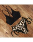 Leopard Bikini 2020 seksowne stroje kąpielowe kobiety gorące wysokie cięcie strój kąpielowy koronka z tyłu paski wysokiej talii 