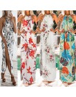 Vestidos de verano 2019 moda kobiety drukuj w stylu boho w kwiaty długa, maksi sukienka bez rękawów wieczór Party letnia letnia 