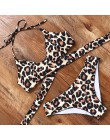 Leopard strój kąpielowy wąż Bikini we wzory 2020 Sexy krzyżowe wiązanie strój kąpielowy kobiety Push Up oddzielne Bikini Set sta