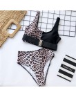 Bikinx wysokiej talii stroje kąpielowe kobiety kąpiących Leopard sexy kostium kąpielowy damski klamry pasa bikini 2020 mujer pus
