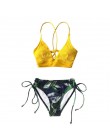 CUPSHE Sexy zielona i kwiecista koronka zestawy Bikini kobiety Boho dwa kawałki stroje kąpielowe 2020 dziewczyna strój kąpielowy