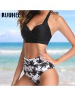 RUUHEE stanik wysokiej talii Bikini 2020 kobiet bandażowy strój kąpielowy Push UP strój kąpielowy Leopard zestaw do pływania Mai