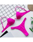 Misswim Sexy micro zestaw bikini push-up 2020 różowy neon kostium kąpielowy damski fiszbiny stroje kąpielowe kobiety kąpiących s