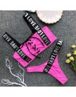 2019 nadrukowane litery brazylijskie Bikini kobiety stroje kąpielowe damski strój kąpielowy dwuczęściowy zestaw Bikini zasznurow