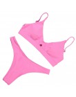 ZTVitality różowy Sexy Push Up Bikini 2020 gorąca sprzedaż drążą Bikini stringi biodrówki kostium kąpielowy damski Biquini stroj
