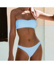 Peachtan sexy bandeau bikini set 2020 stałe stroje kąpielowe kobiety plisowane kostium kąpielowy damski lato plaża biquini kąpią