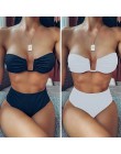 Peachtan sexy bandeau bikini set 2020 stałe stroje kąpielowe kobiety plisowane kostium kąpielowy damski lato plaża biquini kąpią