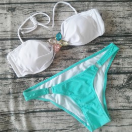 Bikini 2019 strój kąpielowy kobiety kostium kąpielowy motyl diament kobiety Bikini Set Push-Up brazylijskie stroje kąpielowe kob
