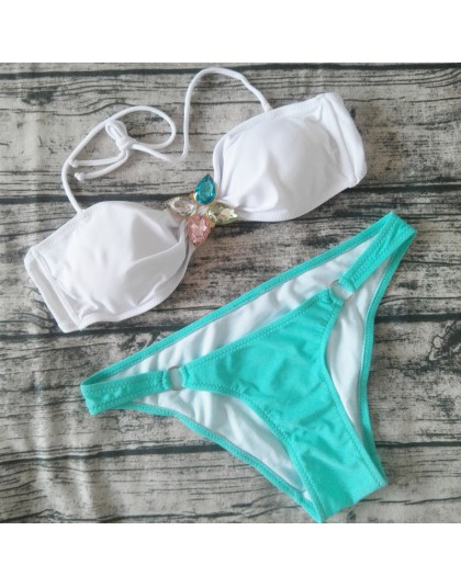 Bikini 2019 strój kąpielowy kobiety kostium kąpielowy motyl diament kobiety Bikini Set Push-Up brazylijskie stroje kąpielowe kob