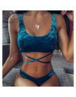 Peachtan Sexy bandeau bikini 2020 mujer bandaż strój kąpielowy kobiet drążą stroje kąpielowe kobiety stałe plisowane kąpiących s