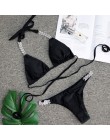 Diamentowe bikini biały rhinestone bikini Braizilian stroje kąpielowe kobiet strappy strój kąpielowy kobiety kryształ bikini zes