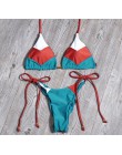 Melphieer Bikini 2020 Girls String krawaty Halter brazylijski strój kąpielowy Bikini list stroje kąpielowe z nadrukiem letnia pl