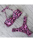 Bikini Sexy 2020 Leopard Bandeau Bikini Set kostium kąpielowy stroje kąpielowe kobiety strój kąpielowy Maillot De Bain Femme pus