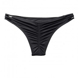 Damskie tajne Bikini Bottom stringi Sexy strój kąpielowy Vintage stroje kąpielowe czarny brazylijski Biquini kobiety t-back bezc