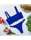 Bandeau strój kąpielowy push up klamra stroje kąpielowe kobiety wysoka talia bikini 2019 sportowy strój kąpielowy letnie kąpiący