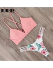 RUUHEE Bikini 2019 strój kąpielowy stroje kąpielowe kobiety Bikini z wysoką talią zestaw Push Up kostium kąpielowy kobiety Bikin