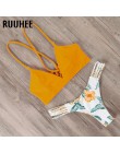 RUUHEE Bikini 2019 strój kąpielowy stroje kąpielowe kobiety Bikini z wysoką talią zestaw Push Up kostium kąpielowy kobiety Bikin