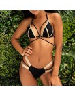 Halter stringi bikini 2019 mujer biquini bandaż mini kostium kąpielowy damski brazylijski strój kąpielowy letnie kąpiących Push 