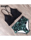 RUUHEE Bikini 2019 strój kąpielowy stroje kąpielowe kobiety Bikini z wysoką talią zestaw Push Up kostium kąpielowy kobiety Bikin