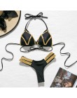 Halter stringi bikini 2019 mujer biquini bandaż mini kostium kąpielowy damski brazylijski strój kąpielowy letnie kąpiących Push 