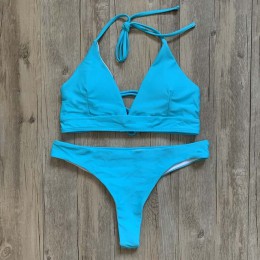 Bikini 2020 seksowne stringi damskie brazylijski strój kąpielowy stałe strój kąpielowy Strape Push Up stroje kąpielowe kobiet Ma