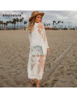 2020 nowa seksowna koronka haftowane okrycie plażowe Up kobiety strój kąpielowy bikini Cover Up Beach Dress Cardigan tuniki kost