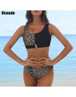 Riseado seksowne Bikini Leopard strój kąpielowy 2020 nowy patchworkowy stroje kąpielowe kobiety Push Up Biquini Mujer Bikini dru