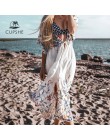 CUPSHE Wildflower Midi osłona do Bikini Up Sexy Lace Up kobiety długa sukienka peleryny 2020 letni plażowy strój kąpielowy kosti