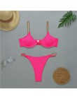 Sexy ring bikini set strój kąpielowy z wysokim stanem kobiety push up kostium kąpielowy głęboki dekolt biały kostium kąpielowy d