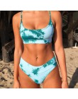 2020 seksowne bikini Micro kobiet strój kąpielowy trójkąt stroje kąpielowe oddzielne Backless Tie-dye gradientu kostium kąpielow