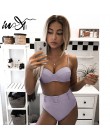 In-x 2020 Sexy push up bikini wysokiej talii kostium kąpielowy damski pas stroje kąpielowe kobiety Rhinestone bikini set strój k