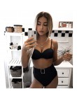 In-x 2020 Sexy push up bikini wysokiej talii kostium kąpielowy damski pas stroje kąpielowe kobiety Rhinestone bikini set strój k