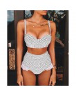 Sexy koronkowe Bikini kobiety strój kąpielowy Push Up stroje kąpielowe Patchwork Bikini Set Dot strój kąpielowy brazylijski Biqu