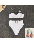 In-x 2020 Sexy push up bikini wysokiej talii kostium kąpielowy damski pas stroje kąpielowe kobiety Rhinestone bikini set strój k