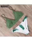 RUUHEE strój kąpielowy Bikini stroje kąpielowe kobiety brazylijski Bikini Set 2019 roślin drukowane strój kąpielowy Push Up kloc