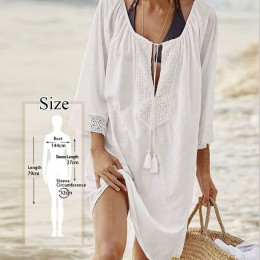2020 bawełna tuniki na plażę kobiety strój kąpielowy Cover-up kobieta stroje kąpielowe okrycie plażowe up kostiumy kąpielowe Par