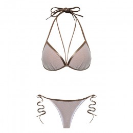Bikinx Push up bikini 2020 Mesh solidny kostium kąpielowy damski seksowny wiązany bandażowy stringi plus rozmiar stroje kąpielow