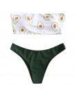 2020 Bikini Set stroje kąpielowe kobiety Avocado drukuj Tube up Bikini dwuczęściowe strój kąpielowy push up kostiumy kąpielowe B