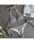Błyszczące Rhinestone Bikini 2019 kryształowy diament strój kąpielowy kobiety łańcuszki metalowe stroje kąpielowe kobiecy zestaw