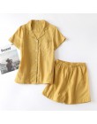 Piżamy damskie 100% bawełniane krótkie rękawy damskie zestawy piżam szorty śliczny nadruk kreskówkowy japońskie proste piżamy Ho