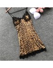 QWEEK Leopard piżama dla kobiet koronkowa seksowna bielizna moda jedwabna piżama ustawia kobiety 2019 lato piżama Mujer piżama z