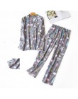 100% bawełniana piżama zestaw kobiety Winter Warm Sexy Femme drukuj Cartoon piżama koszule z długim rękawem spodnie 2 sztuka/zes