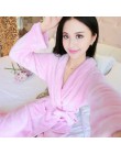 Nowe różowe kobiety zima koral polar suknia Kimono strona główna szata gruby ciepły salon bielizna nocna słodkie para miłośników