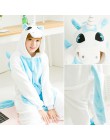 Kobiet Kigurumi jednorożec piżamy ustawia flanelowe słodkie piżama w zwierzątka zestawy kobiety zima unicornio Nightie piżamy bi
