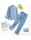 Korea Cute cartoon 100% piżamy bawełniane damskie piżamy ustawia japoński słodki 100% szczotkowane bawełniane piżamy damskie pij