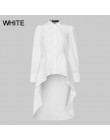 Celmia 2020 modna bluzka koszule damskie białe tunikowe bluzki klapa z długim rękawem asymetryczna Casual solidna strona Blusas 