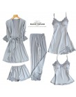 Piżamy damskie 5 sztuk satynowa bielizna nocna Pijama jedwabna odzież domowa odzież domowa haft Sleep Lounge piżama z klockami p